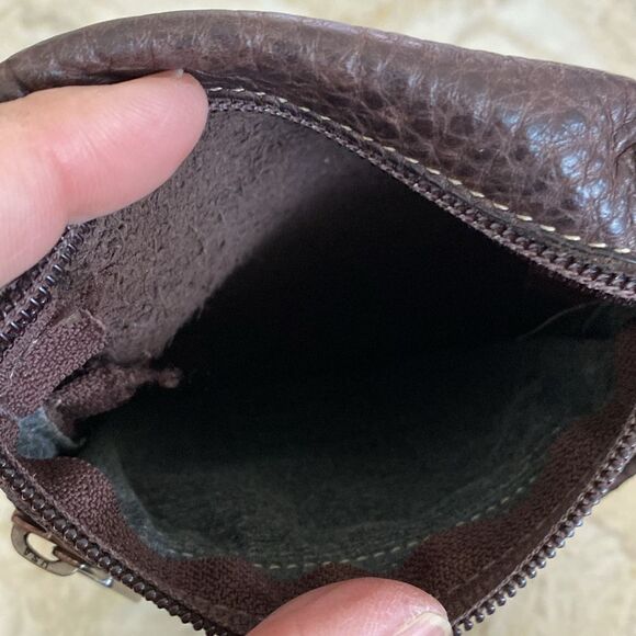 Roots Leather Crossbody Hanging Pouch Mini Bag Passport Holder Vintage - Picture 8 of 14